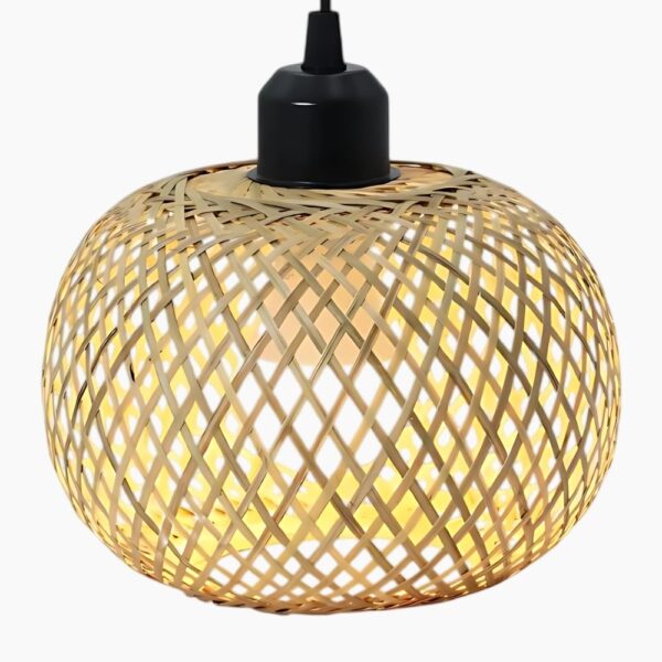 Handgemaakte, oosters geïnspireerde hanglamp van bamboe
