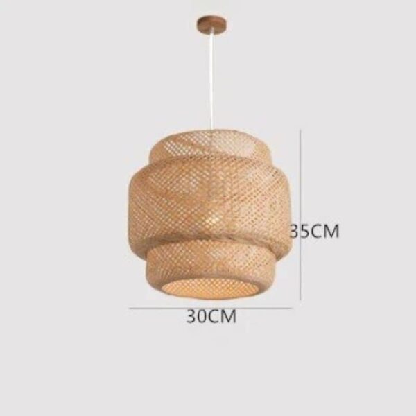 Suspension artisanale en bambou tressé