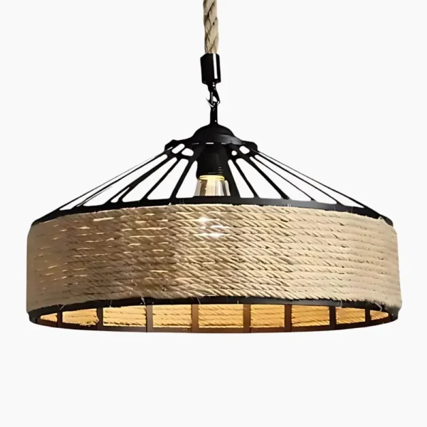 Hanglamp van natuurlijk henneptouw