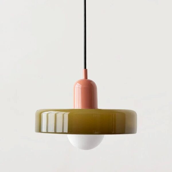 Suspension contemporaine en verre dépoli