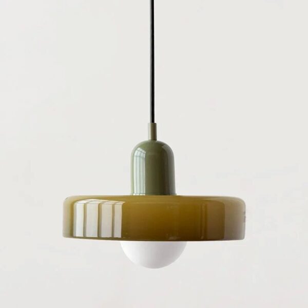 Suspension contemporaine en verre dépoli