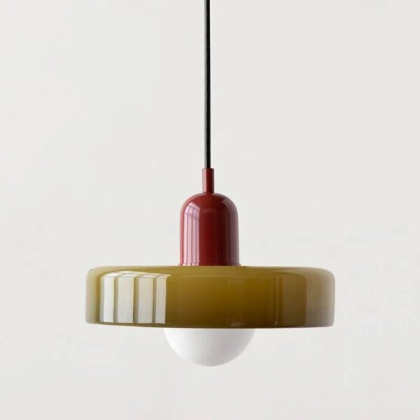 Suspension contemporaine en verre dépoli