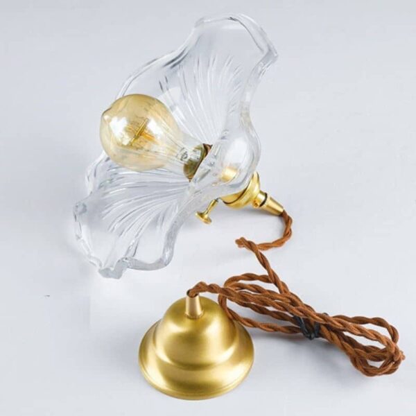 Suspension florale en verre et cuivre