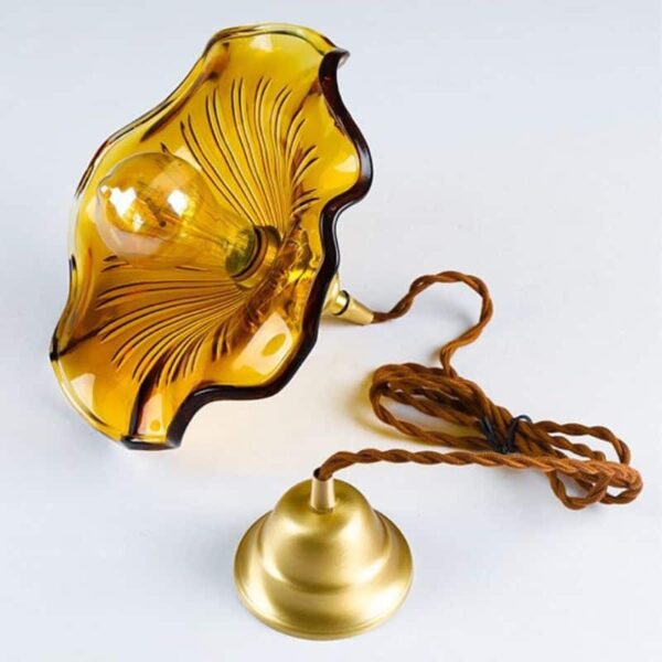Suspension florale en verre et cuivre