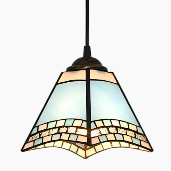 Handgemaakte hanglamp van gekleurd glas