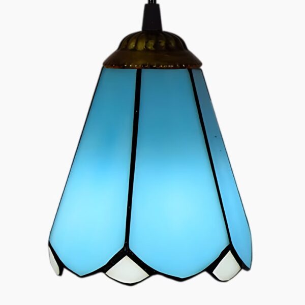 Handgemaakte, op Tiffany geïnspireerde glazen hanglamp