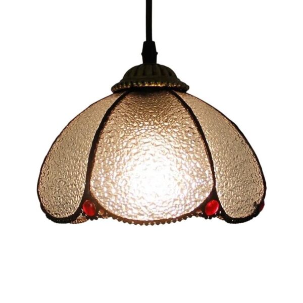 Handgemaakte glazen hanglamp met oosterse motieven