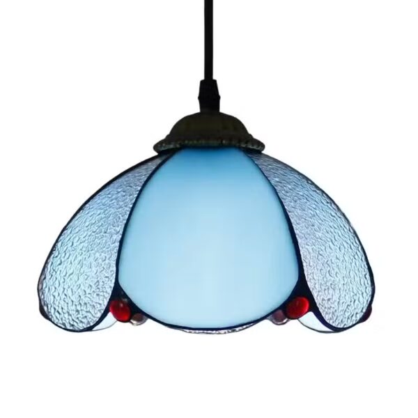 Handgemaakte glazen hanglamp met oosterse motieven