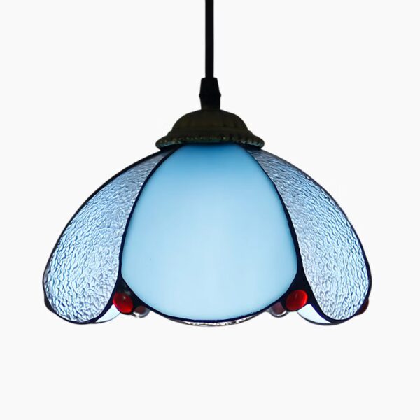 Handgemaakte glazen hanglamp met oosterse motieven