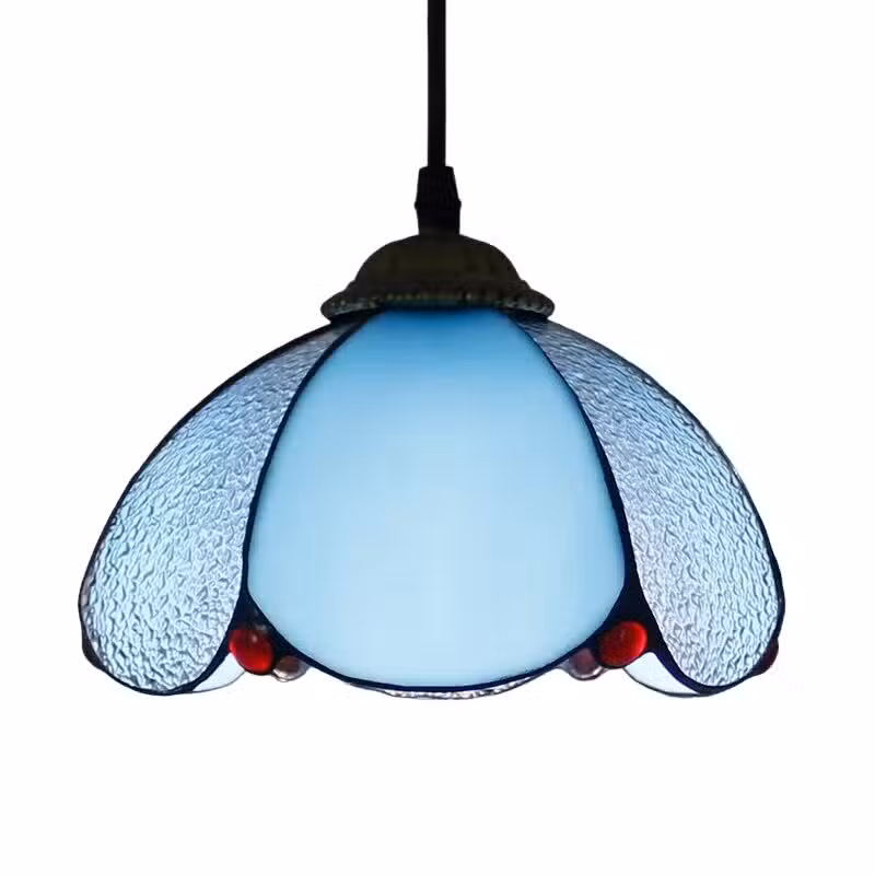 Suspension luminaire artisanale en verre motifs orientaux