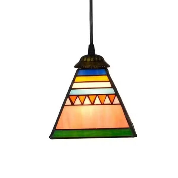 Op Tiffany geïnspireerde hanglamp van handgemaakt glas