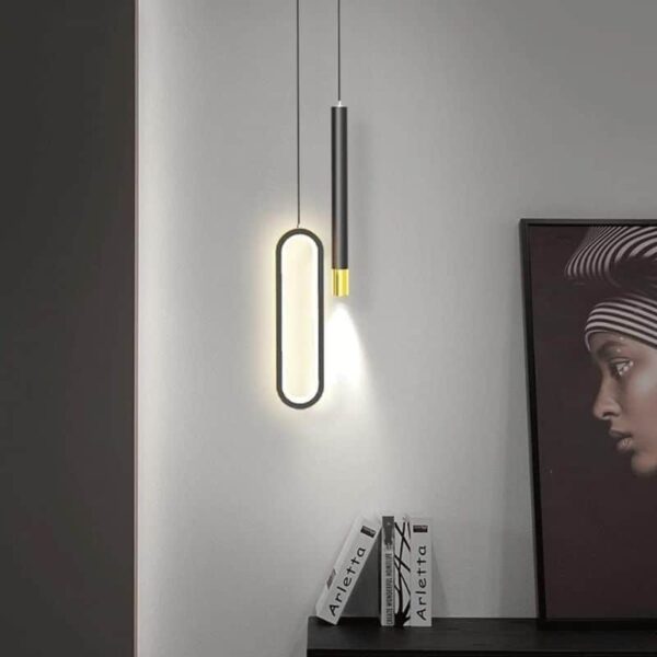 Suspension luminaire LED double à l'esthétique nordique raffinée