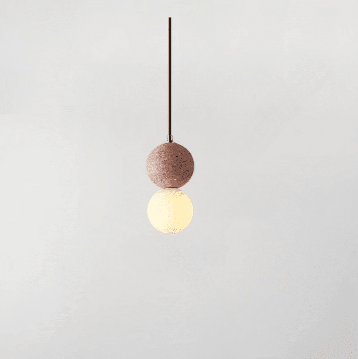 Suspension luminaire LED en verre minéral style nordique