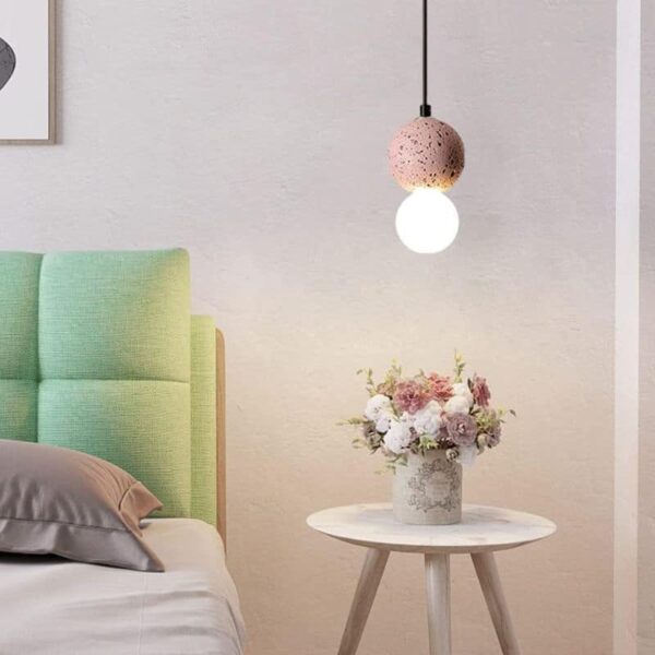 Suspension luminaire LED en verre minéral style nordique