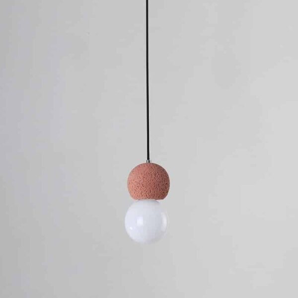 Suspension luminaire LED en verre minéral style nordique