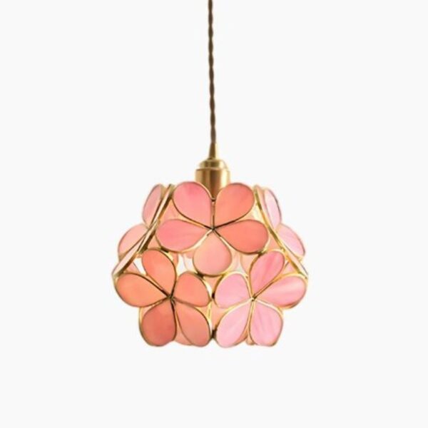 Suspension lumineuse cristalline d'inspiration Art Nouveau