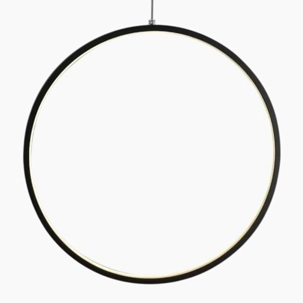 Eigentijdse ringvormige hanglamp in matzwarte afwerking
