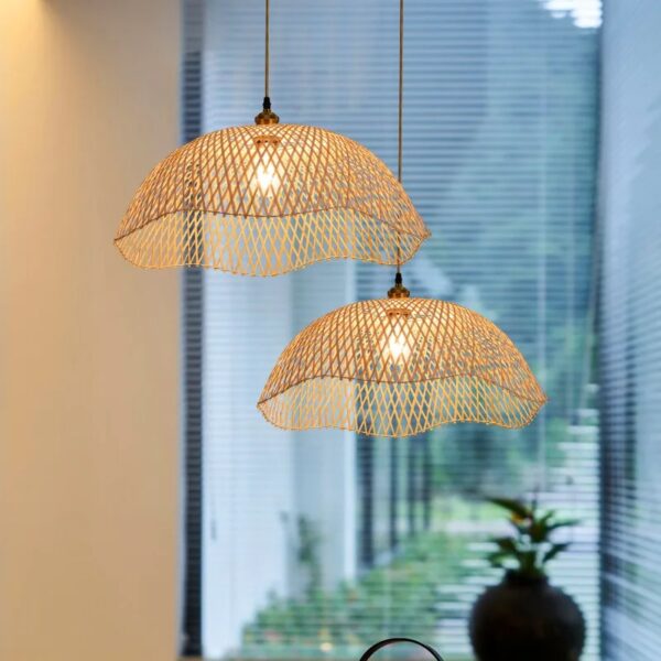 Handgemaakte hanglamp Bambou Céleste