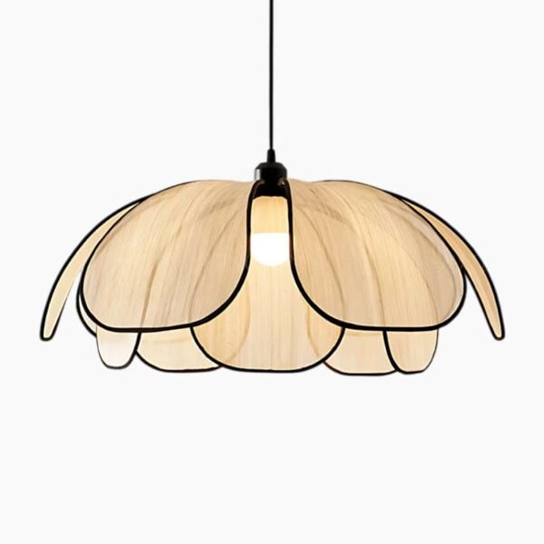 Handgemaakte rieten hanglamp met metalen structuur
