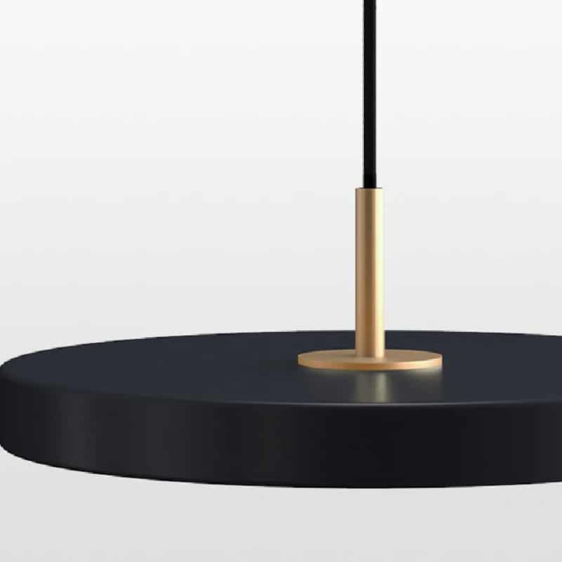 Suspension contemporaine en métal avec plateau aérien noir