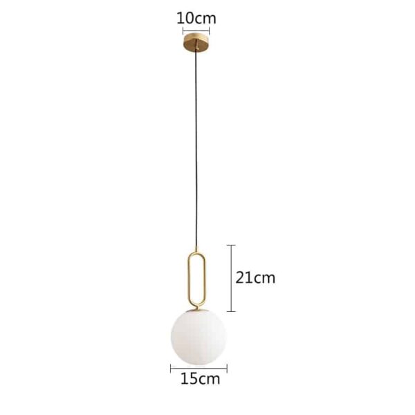 Suspension contemporaine en verre blanc et métal précieux