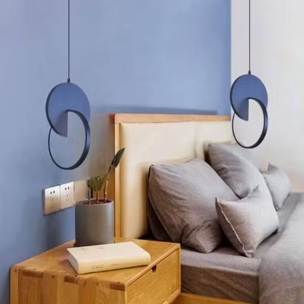 Suspension LED contemporaine en aluminium azur