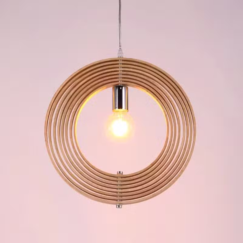Suspension LED nordique avec anneaux sculptés