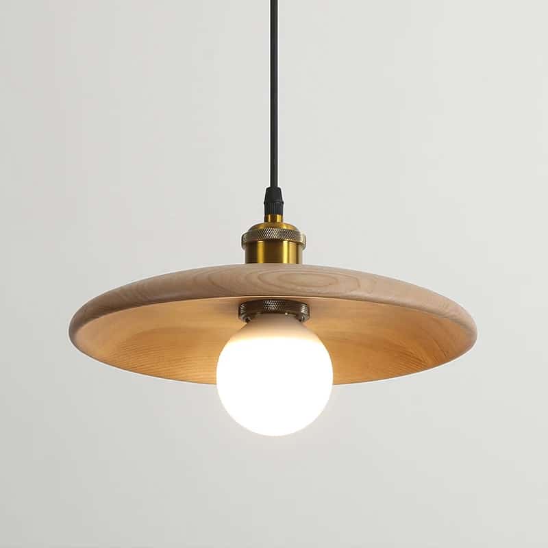Suspension luminaire artisanale en bois naturel style nordique