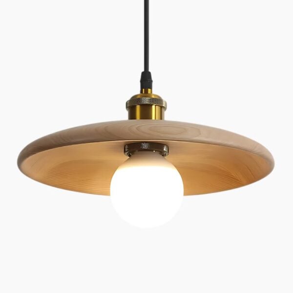 Handgemaakte hanglamp in natuurlijk hout, Scandinavische stijl