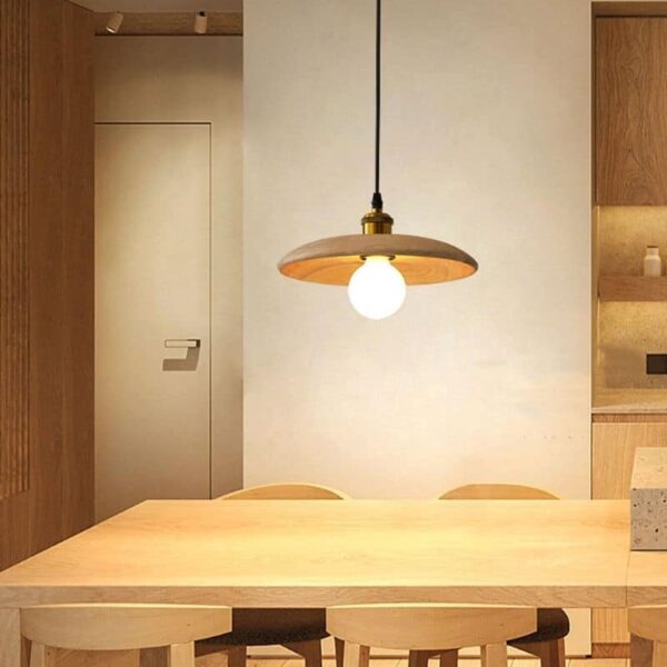 Suspension luminaire artisanale en bois naturel style nordique