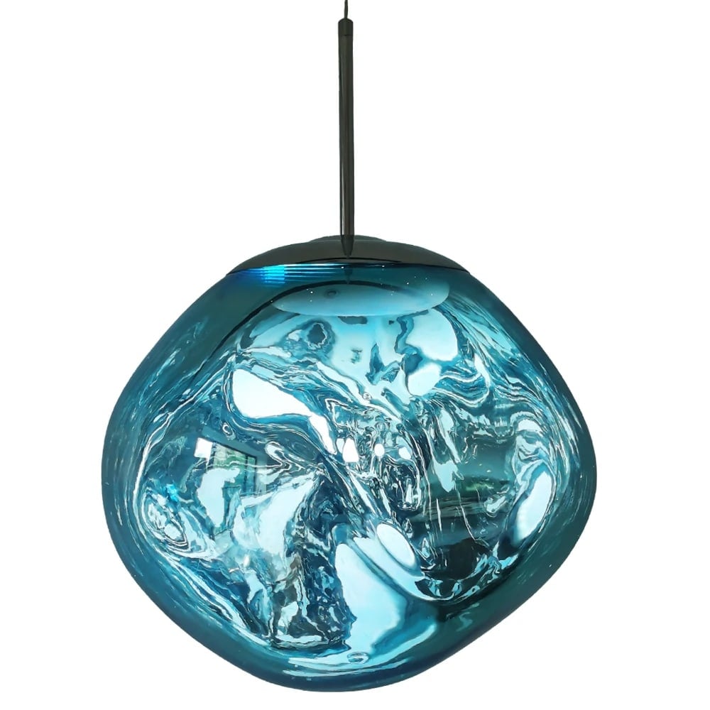 Suspension luminaire asymétrique aux courbes fluides