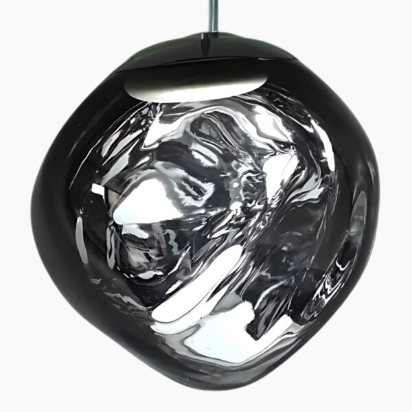 Asymmetrische pendelarmatuur met vloeiende rondingen