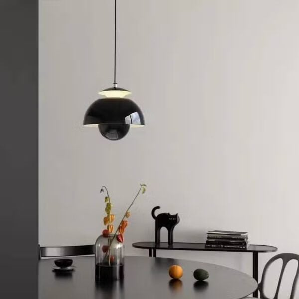 Suspension luminaire champignon en métal brossé