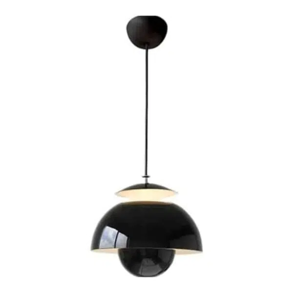 Suspension luminaire champignon en métal brossé