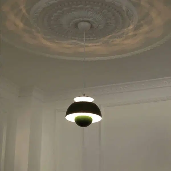 Suspension luminaire champignon en métal brossé