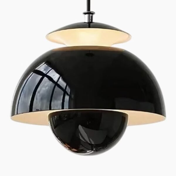 Suspension luminaire champignon en métal brossé