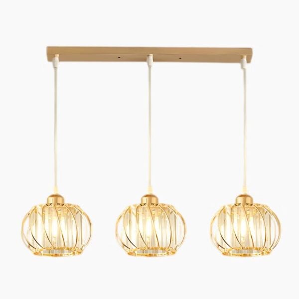 Eigentijdse hanglamp in satijn gouden afwerking