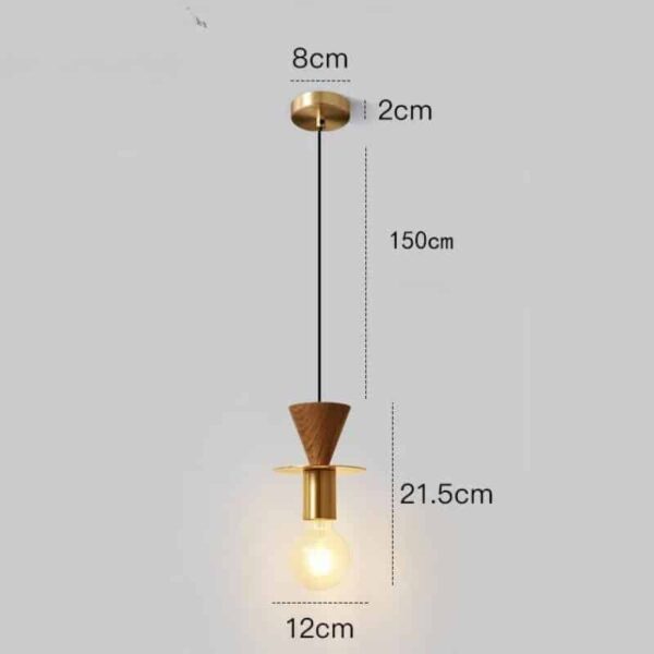 Suspension nordique en bois précieux et finitions cuivrées