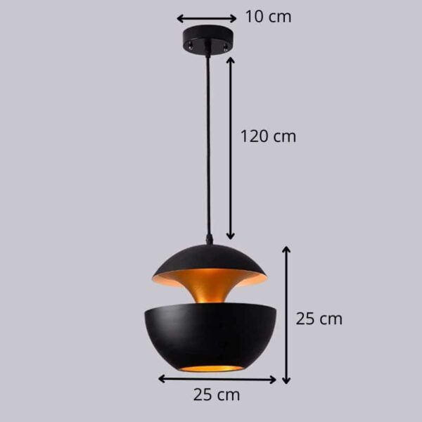 Suspension nordique sphérique en aluminium noir mat