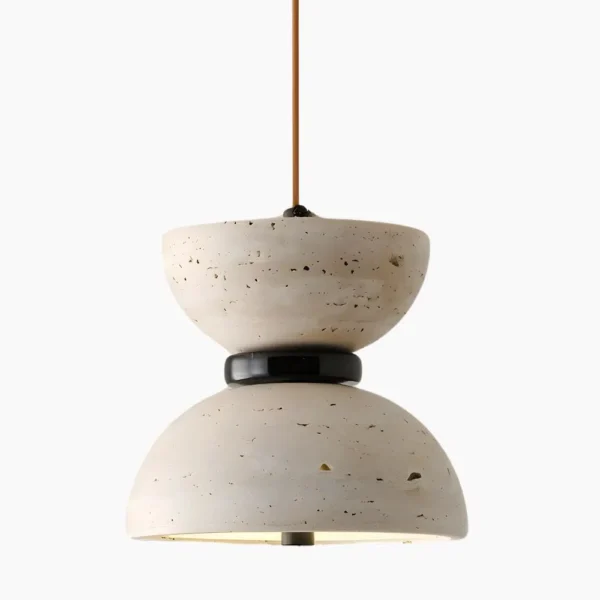 Eigentijdse hanglamp in verfijnd natuursteen