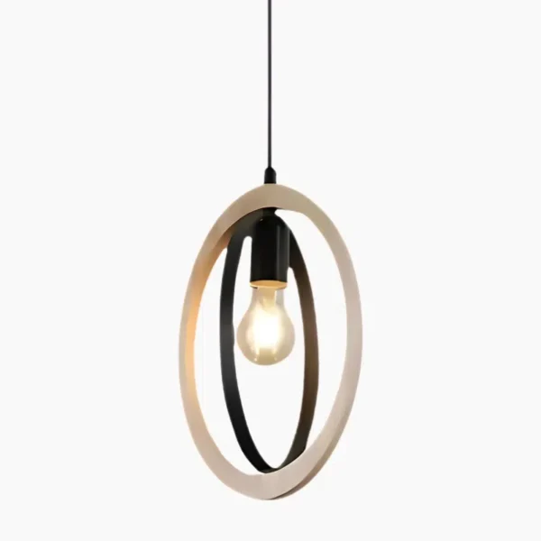 Scandinavische hanglamp in natuurlijk hout