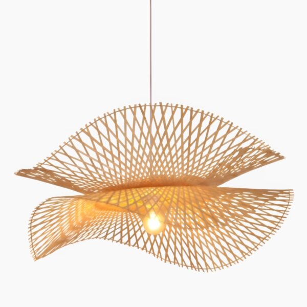 Zen-geïnspireerde handgemaakte hanglamp van bamboe