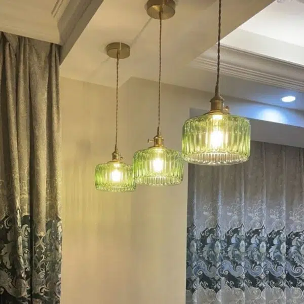 Suspension circulaire au verre soufflé artisanal