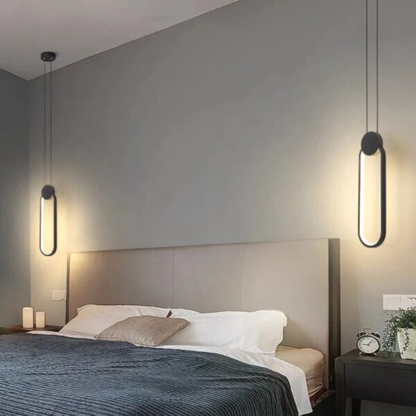 Eigentijdse ronde hanglamp in matzwarte afwerking