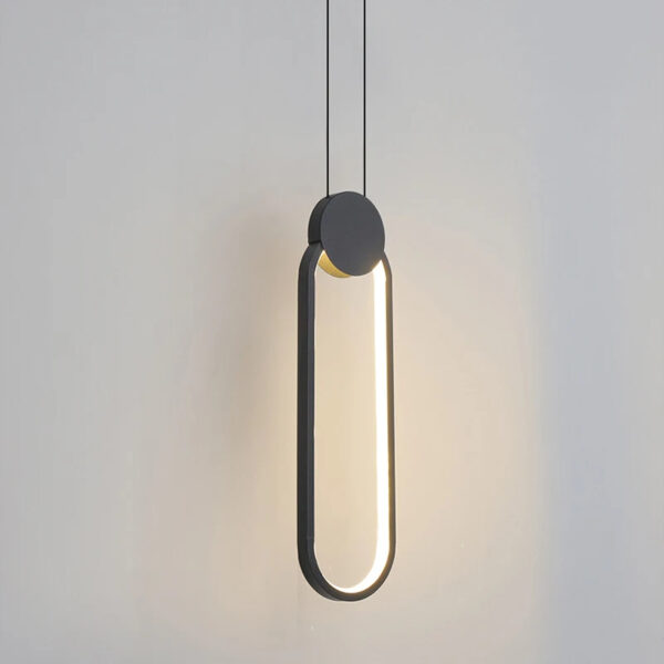Eigentijdse ronde hanglamp in matzwarte afwerking