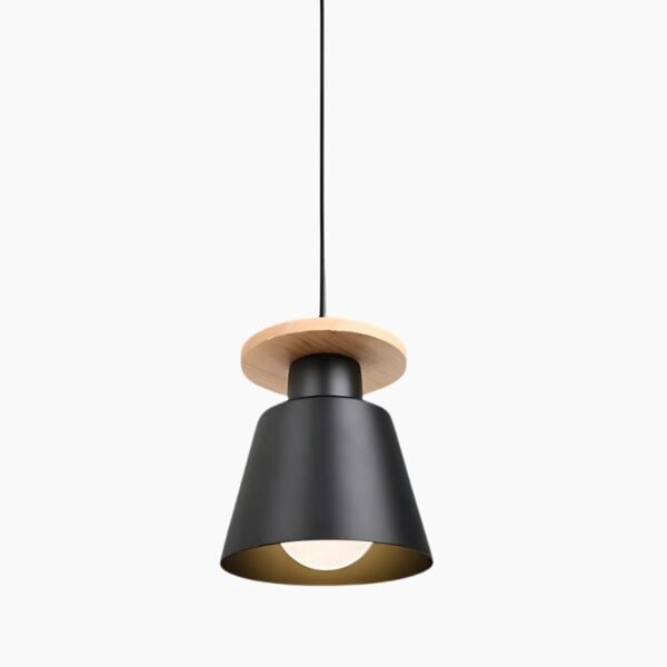 Eigentijdse metalen hanglamp in verfijnd zwart ontwerp