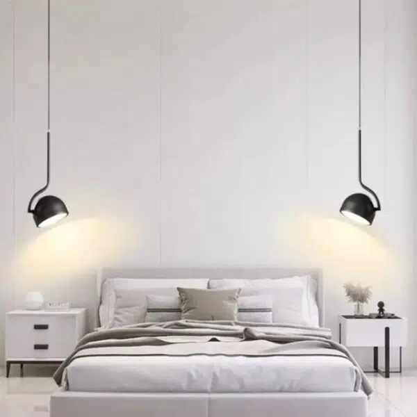Suspension LED contemporaine en métal brossé