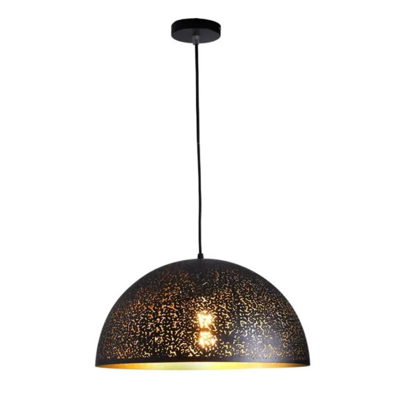 Eigentijdse zwarte halfronde LED hanglamp