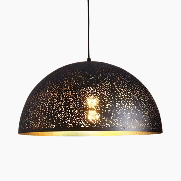 Eigentijdse zwarte halfronde LED hanglamp