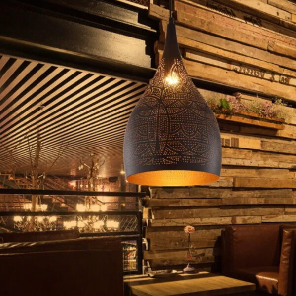 Verfijnde LED hanglamp met opengewerkte oosterse motieven
